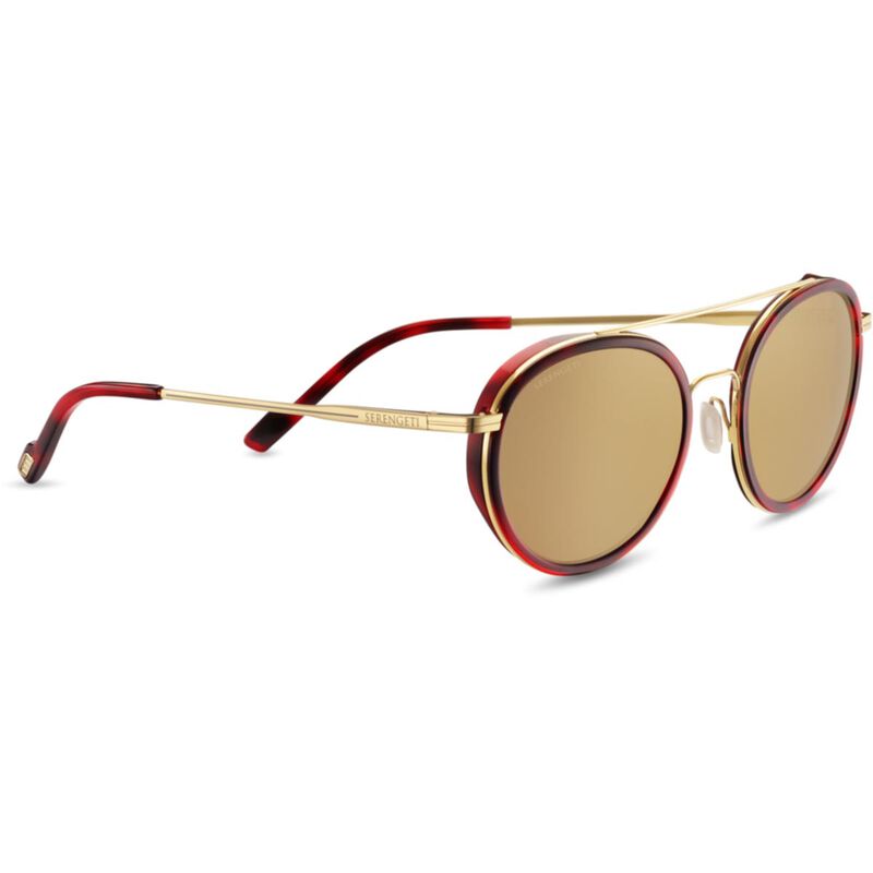 GEARY , Red Streacky Acetate with Bold Gold-Mineral Polarized Drivers Gold Cat 3 to 3, hi-res image number null